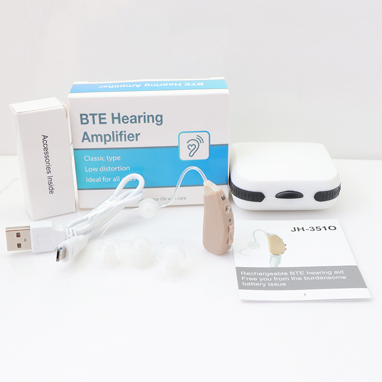 BTE Rechargeable Ear Device Sound Amplifier Wireless Headphone for Deaf